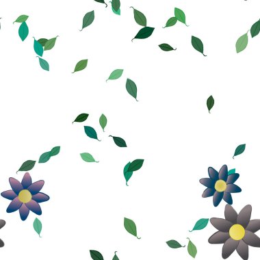 Yapraklı çiçek yapraklarının vektör çizimi, botanik arka plan