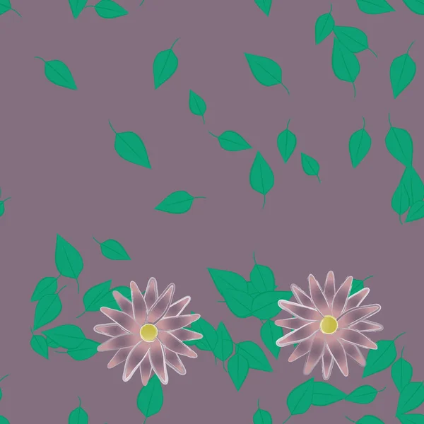 Designkomposition Mit Blumen Und Blättern Vektorillustration — Stockvektor