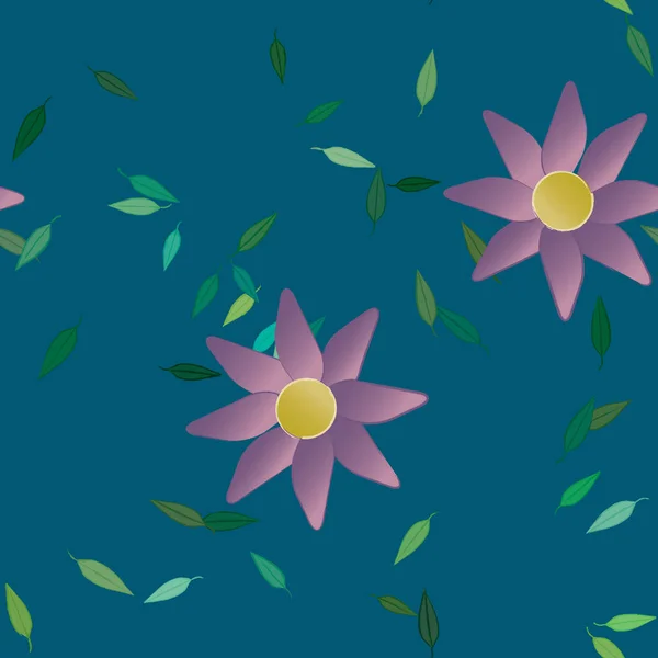 Composição Design Com Flores Folhas Ilustração Vetorial — Vetor de Stock