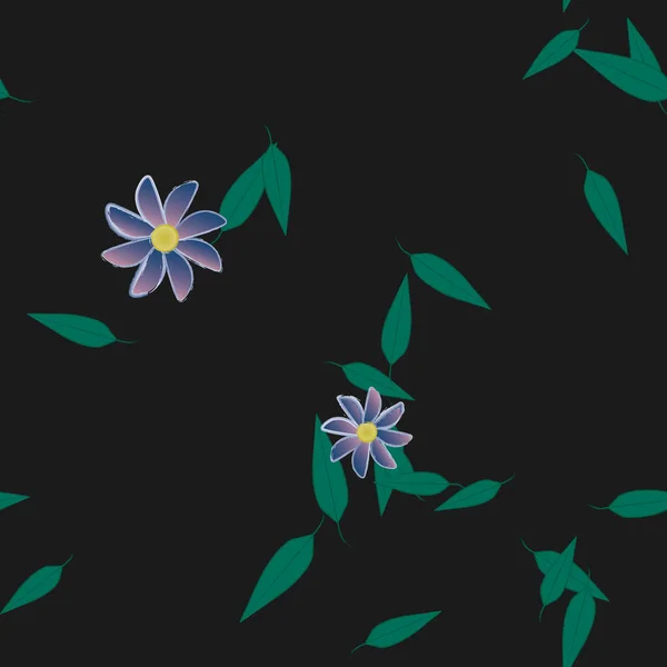 Design Composition Flowers Leaves Vector Illustration — Stock Vector