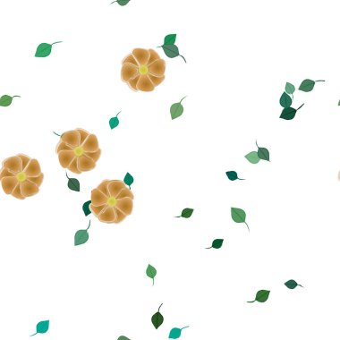 Yapraklı çiçek yapraklarının vektör çizimi, botanik arka plan