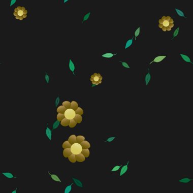 Yapraklı çiçek yapraklarının vektör çizimi, botanik arka plan