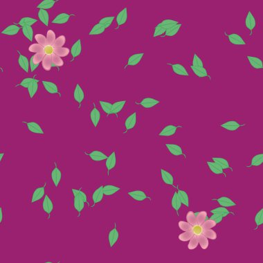 Yapraklı çiçek yapraklarının vektör çizimi, botanik arka plan