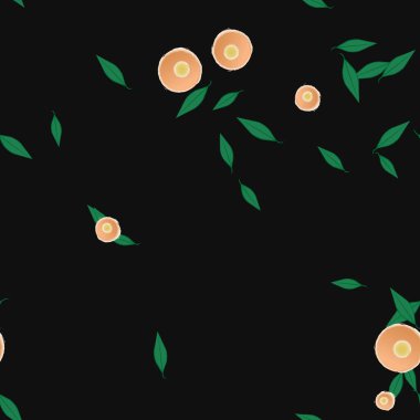 Yapraklı çiçek yapraklarının vektör çizimi, botanik arka plan