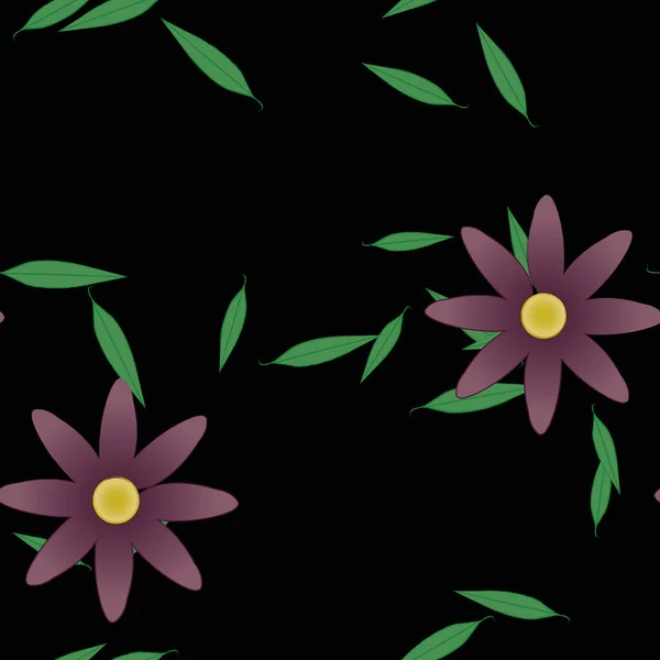 Composição Design Com Flores Folhas Ilustração Vetorial —  Vetores de Stock