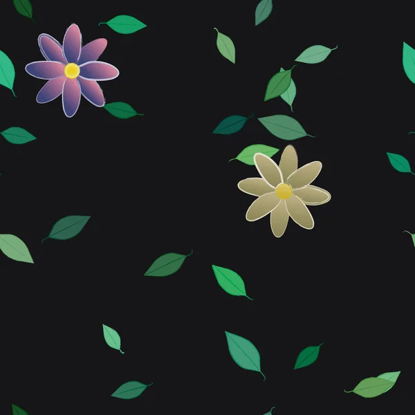 การประกอบการออกแบบด วยดอกไม และใบไม ภาพวาดเวกเตอร — ภาพเวกเตอร์สต็อก