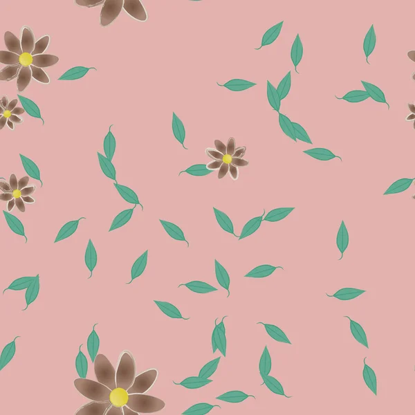 Designkomposition Mit Blumen Und Blättern Vektorillustration — Stockvektor