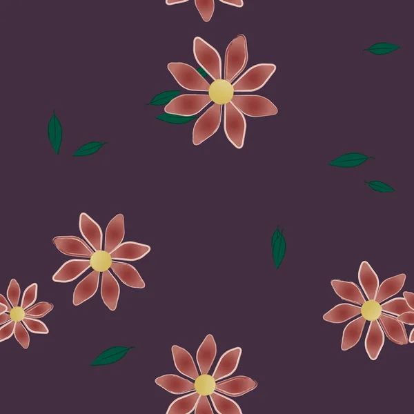 Composição Design Com Flores Folhas Ilustração Vetorial — Vetor de Stock