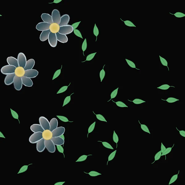 Çiçek Yapraklı Tasarım Kompozisyonu Vektör Illüstrasyonu — Stok Vektör