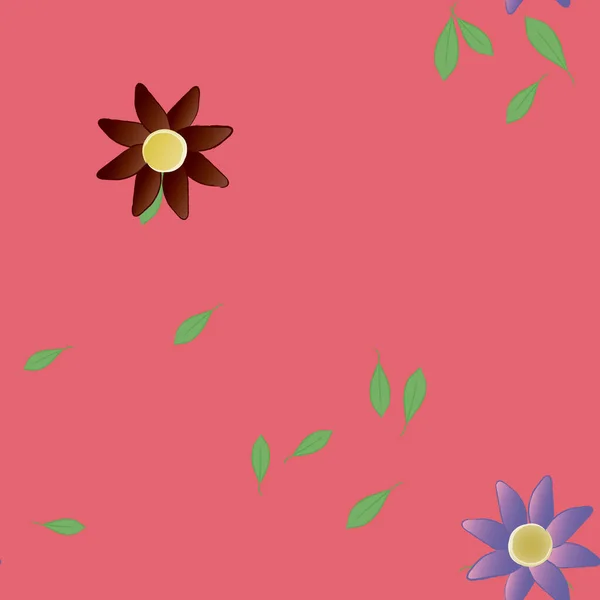 Designkomposition Mit Blumen Und Blättern Vektorillustration — Stockvektor