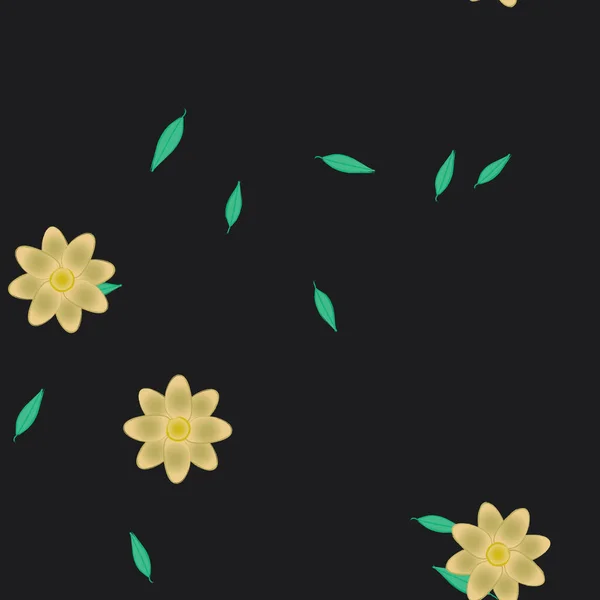 Ontwerp Compositie Met Bloemen Bladeren Vector Illustratie — Stockvector