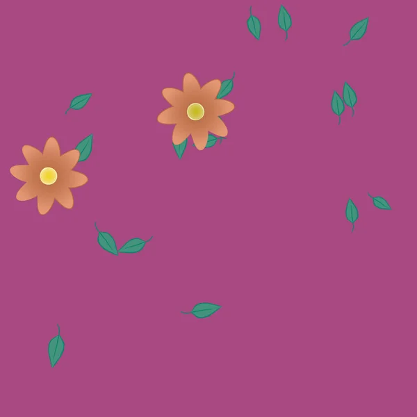 Σύνθεση Σχεδίου Λουλούδια Και Φύλλα Διανυσματική Απεικόνιση — Διανυσματικό Αρχείο