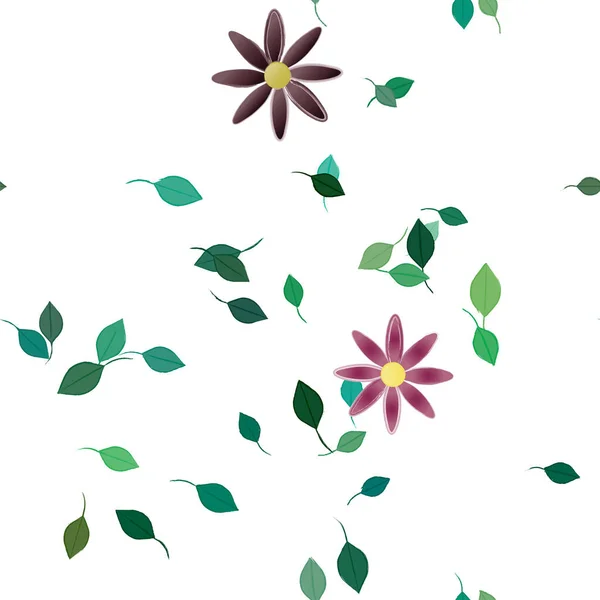 Composição Design Com Flores Folhas Ilustração Vetorial — Vetor de Stock