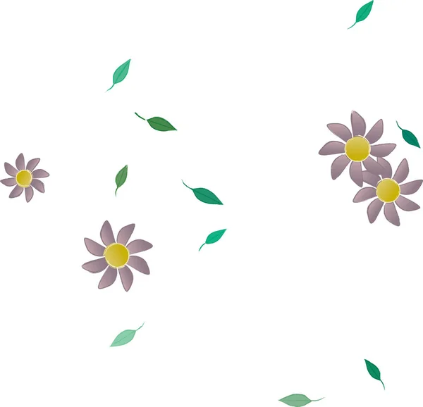 Composición Diseño Con Flores Hojas Ilustración Vectorial — Vector de stock