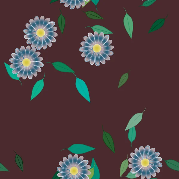 Composição Design Com Flores Folhas Ilustração Vetorial — Vetor de Stock