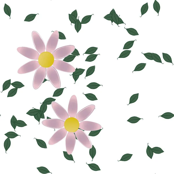 Designkomposition Mit Blumen Und Blättern Vektorillustration — Stockvektor