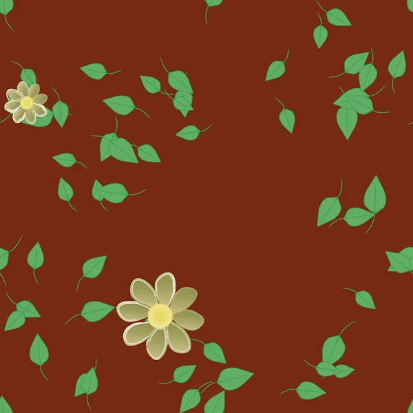 Composição Design Com Flores Folhas Ilustração Vetorial — Vetor de Stock