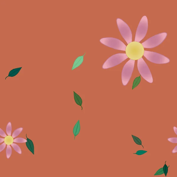 Composition Design Avec Fleurs Feuilles Illustration Vectorielle — Image vectorielle