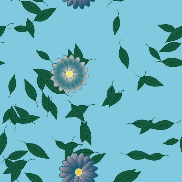 Designkomposition Mit Blumen Und Blättern Vektorillustration — Stockvektor