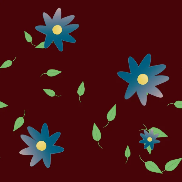 Vektor Illustration Sommar Blommor Kronblad Med Blad Botanisk Bakgrund — Stock vektor