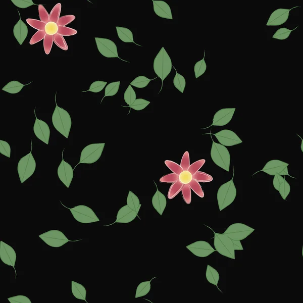 Kompozycja Projektu Kwiatami Liśćmi Ilustracja Wektora — Wektor stockowy