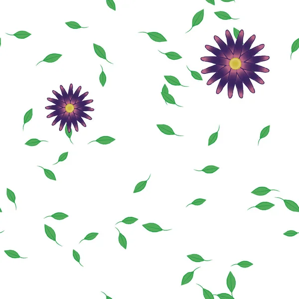 Composición Diseño Con Flores Hojas Ilustración Vectorial — Vector de stock