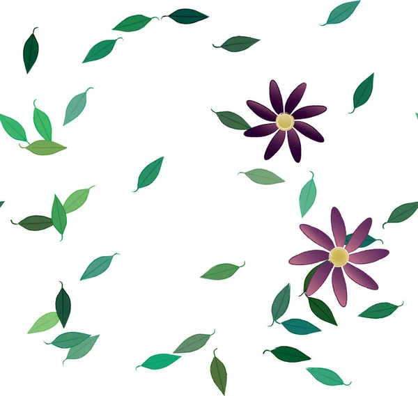 Composição Design Com Flores Folhas Ilustração Vetorial — Vetor de Stock