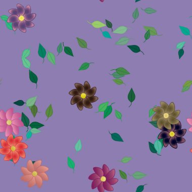 Yapraklı çiçek yapraklarının vektör çizimi, botanik arka plan