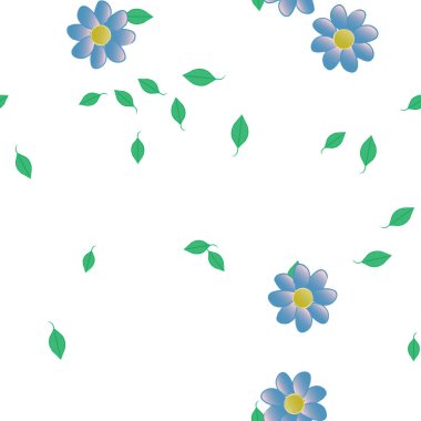 Çiçek ve yapraklı tasarım kompozisyonu, vektör illüstrasyonu