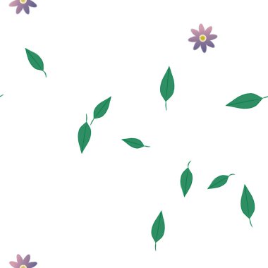 Yapraklı çiçek yapraklarının vektör çizimi, botanik arka plan