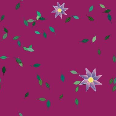 Yapraklı çiçek yapraklarının vektör çizimi, botanik arka plan