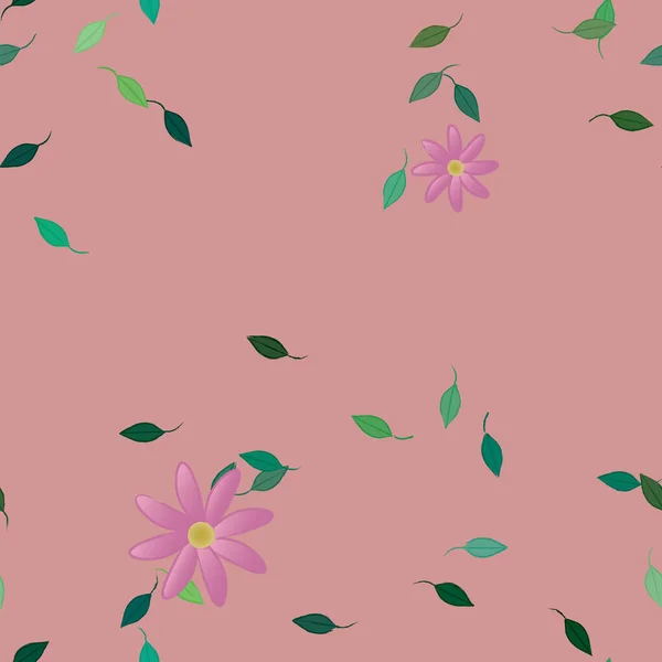 Composição Design Com Flores Folhas Ilustração Vetorial — Vetor de Stock