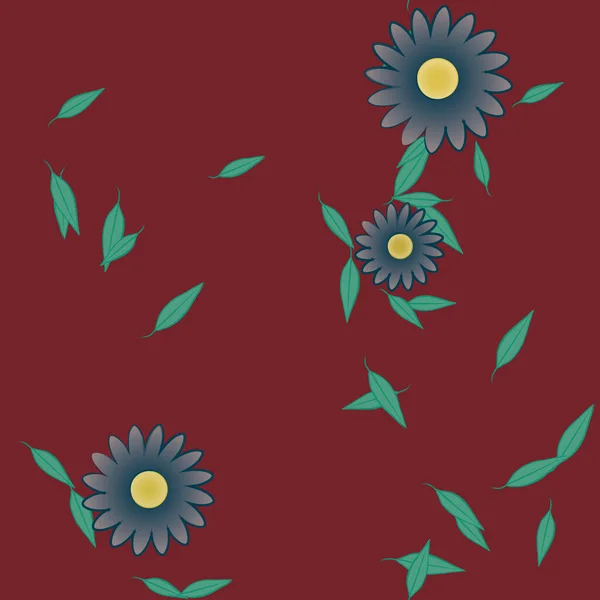 Composition Design Avec Fleurs Feuilles Illustration Vectorielle — Image vectorielle