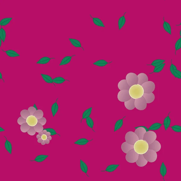 Composición Diseño Con Flores Hojas Ilustración Vectorial — Archivo Imágenes Vectoriales