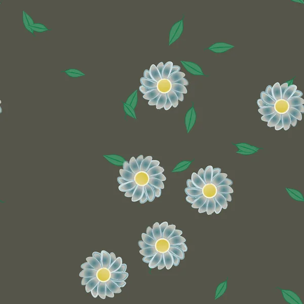 Designkomposition Mit Blumen Und Blättern Vektorillustration — Stockvektor