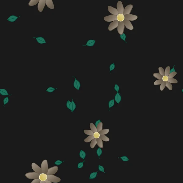 Composición Diseño Con Flores Hojas Ilustración Vectorial — Archivo Imágenes Vectoriales