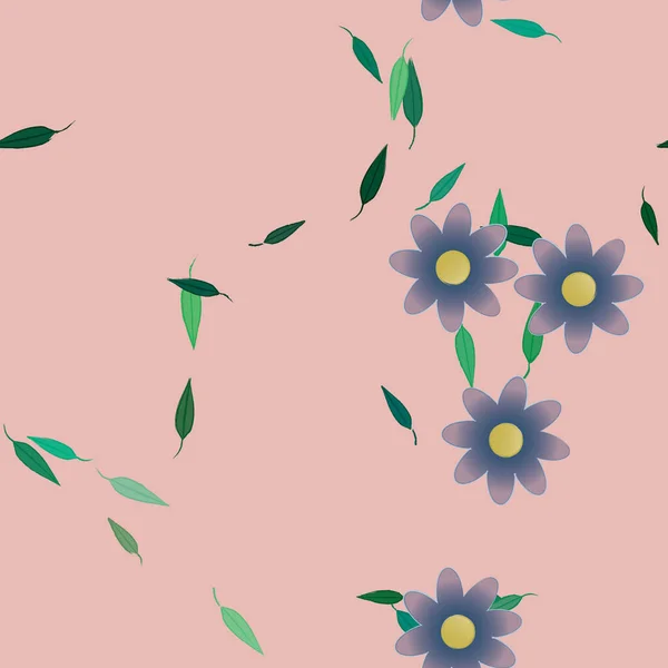 Design Sammansättning Med Blommor Och Blad Vektor Illustration — Stock vektor