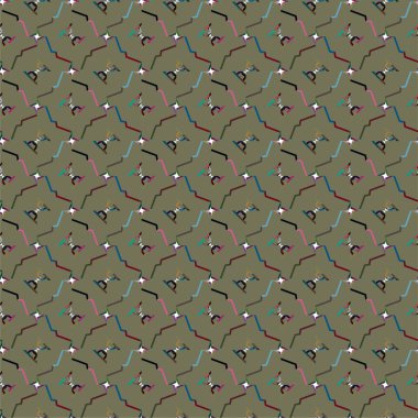 Geometrik şekilli kusursuz desen vektör çizimi