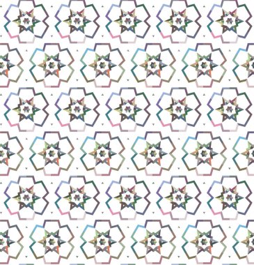 Geometrik şekilli kusursuz desen vektör çizimi  