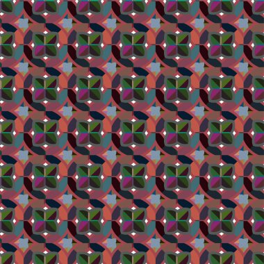 Geometrik şekilli kusursuz desen vektör çizimi