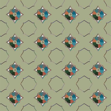 Geometrik şekilli kusursuz desen vektör çizimi