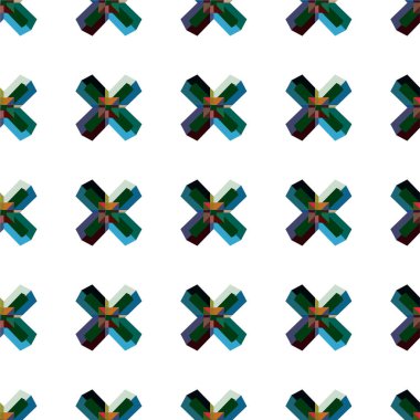 Geometrik şekilli kusursuz desen vektör çizimi    