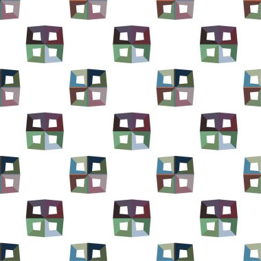 Geometrik şekilli kusursuz desen vektör çizimi