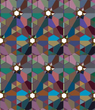 Geometrik şekilli kusursuz desen vektör çizimi  