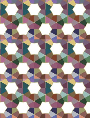 Geometrik şekilli kusursuz desen vektör çizimi  