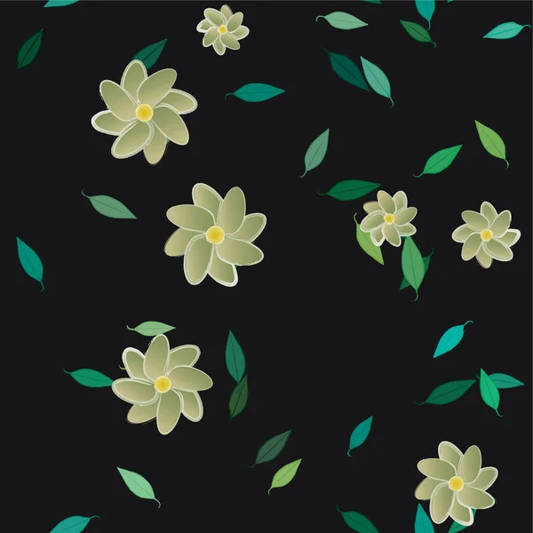 Seamless Pattern Lines Flowers Vector Illustration — Stock Vector