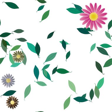 Çiçekli hatların kusursuz deseni. vektör illüstrasyonu