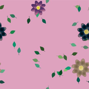 Çiçekli hatların kusursuz deseni. vektör illüstrasyonu