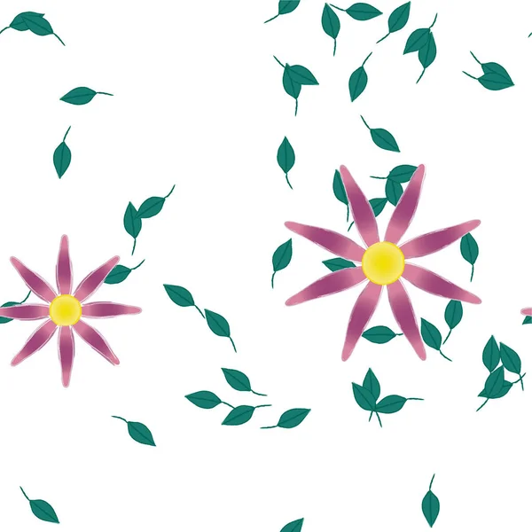 Naadloos Patroon Van Lijnen Met Bloemen Vectorillustratie — Stockvector