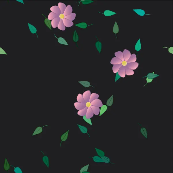 Patrón Sin Costuras Líneas Con Flores Ilustración Vectorial — Archivo Imágenes Vectoriales